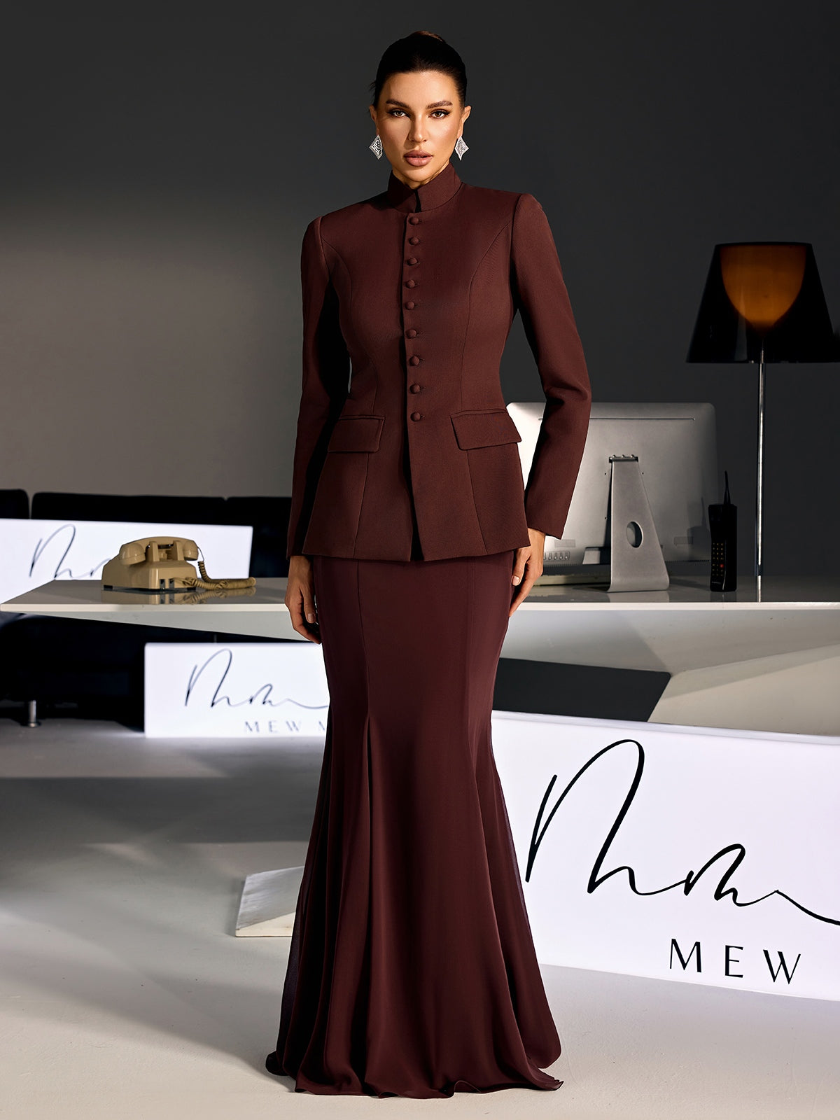 Pexoryn Long Sleeve Mermaid Skirt Set
