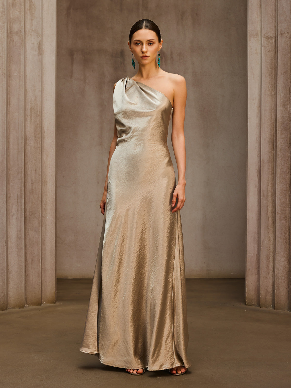 Phaelion One Shoulder Maxi Dress
