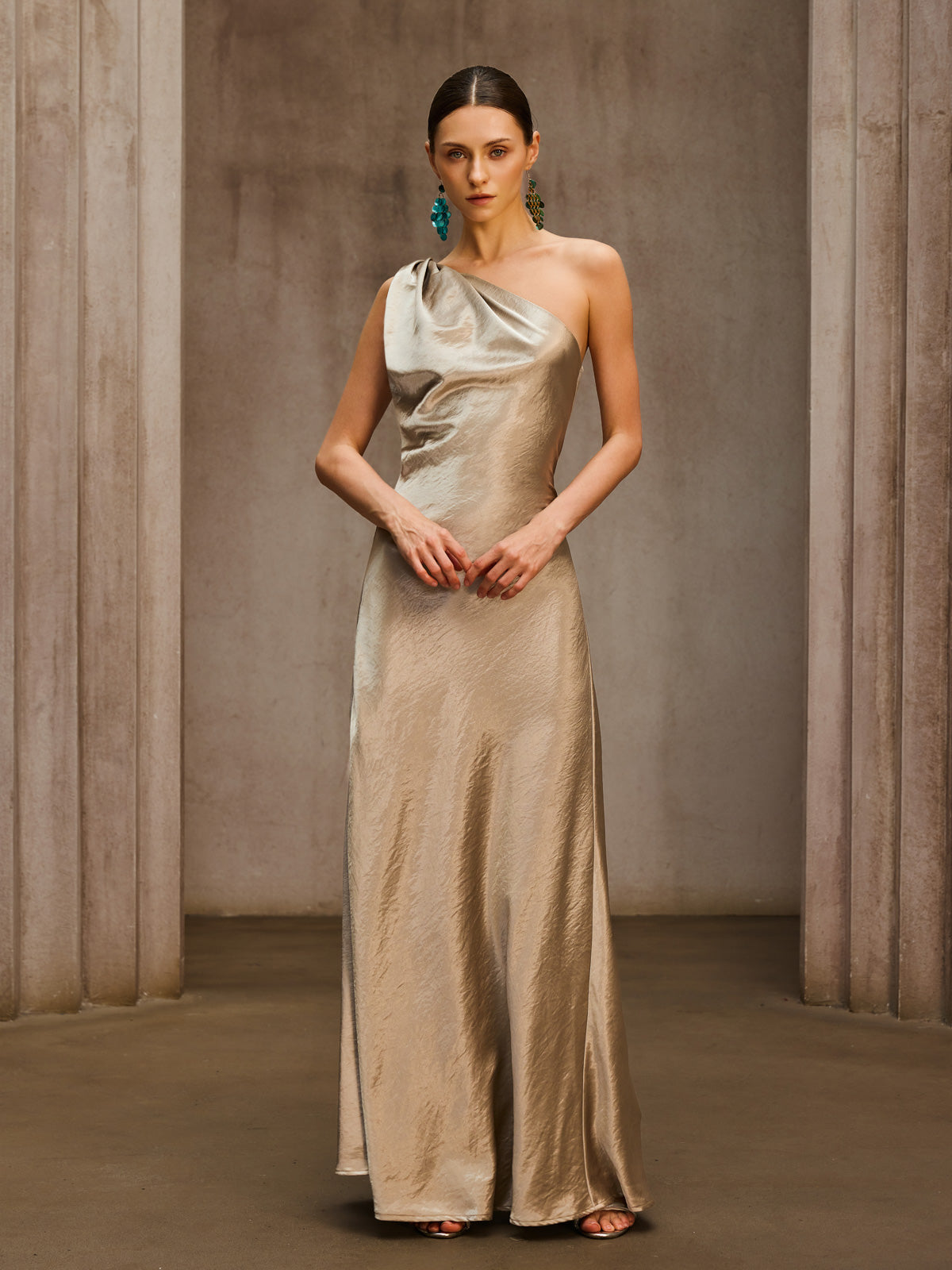Phaelion One Shoulder Maxi Dress