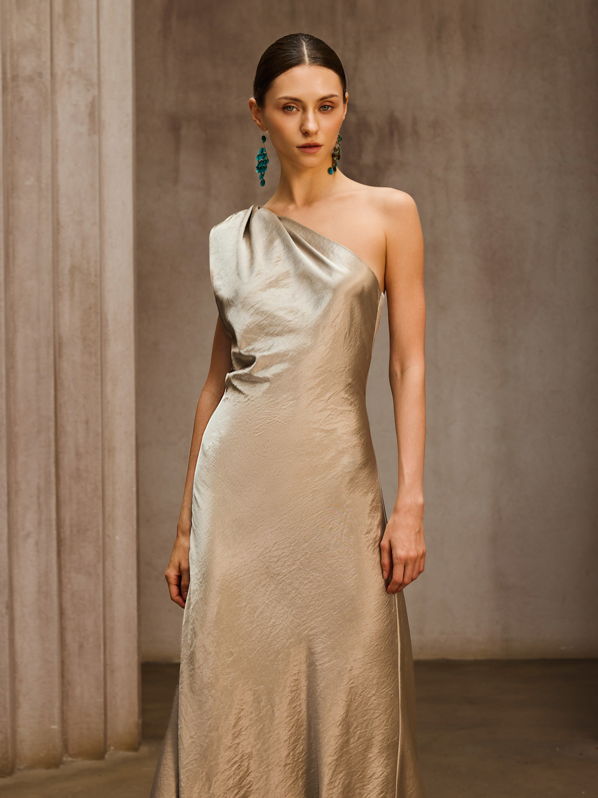 Phaelion One Shoulder Maxi Dress