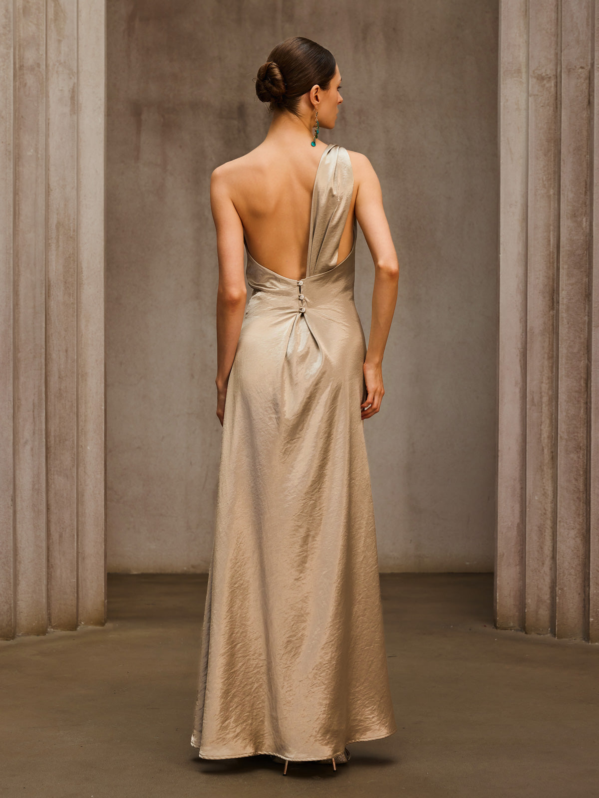 Phaelion One Shoulder Maxi Dress