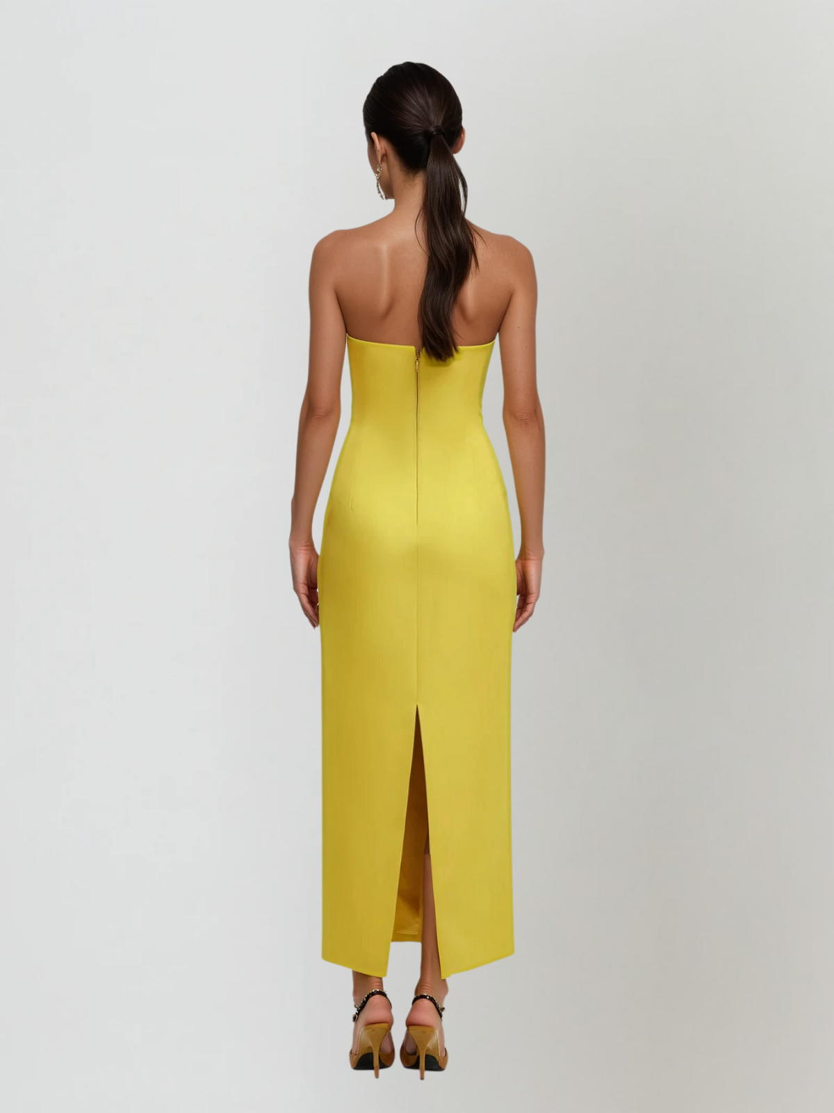 Pyrella Strapless Flower Maxi Dress