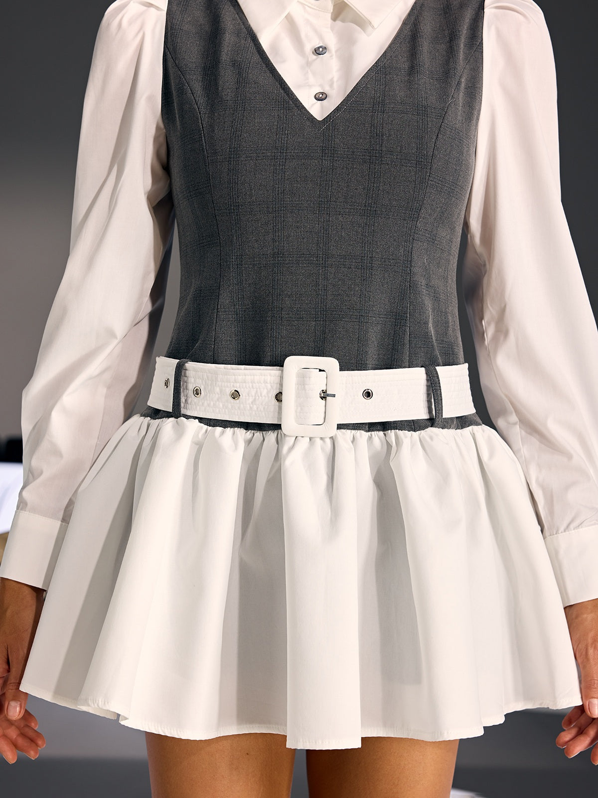 Qoryndal Long Sleeve Mini Dress With Belt