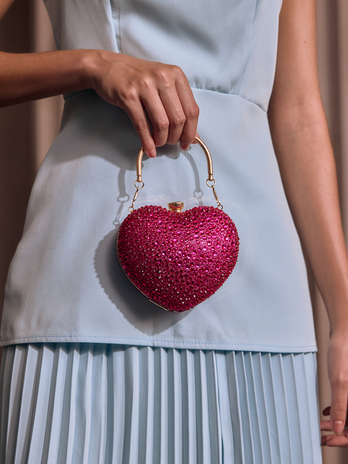 Qorynex Rhinestone Heart Bag