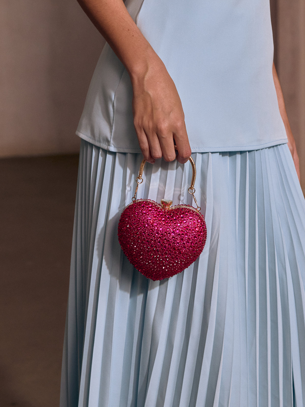 Qorynex Rhinestone Heart Bag