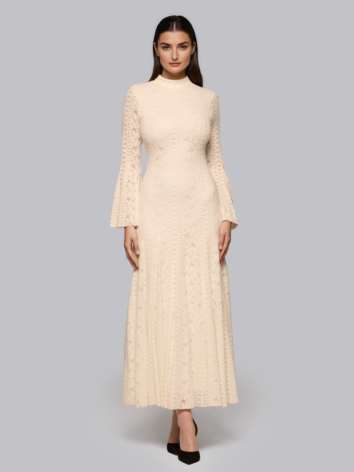 Quenthar Long Sleeve Flared Maxi Dress
