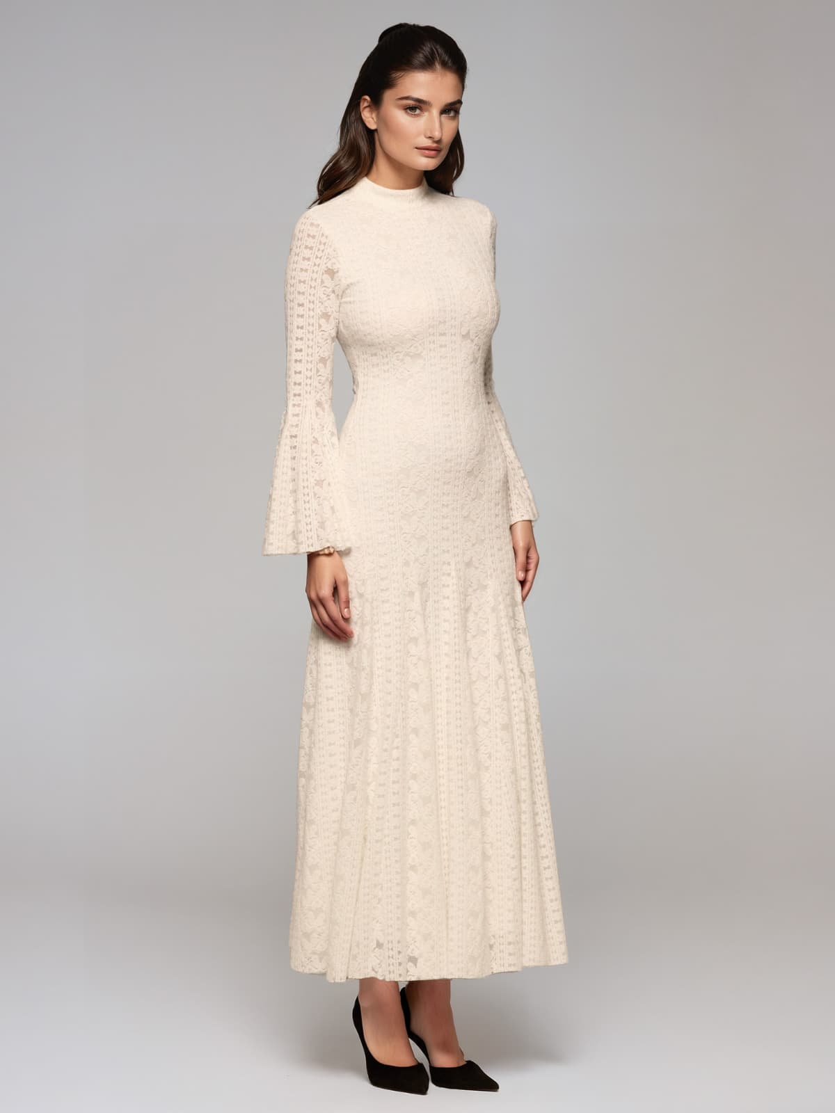 Quenthar Long Sleeve Flared Maxi Dress