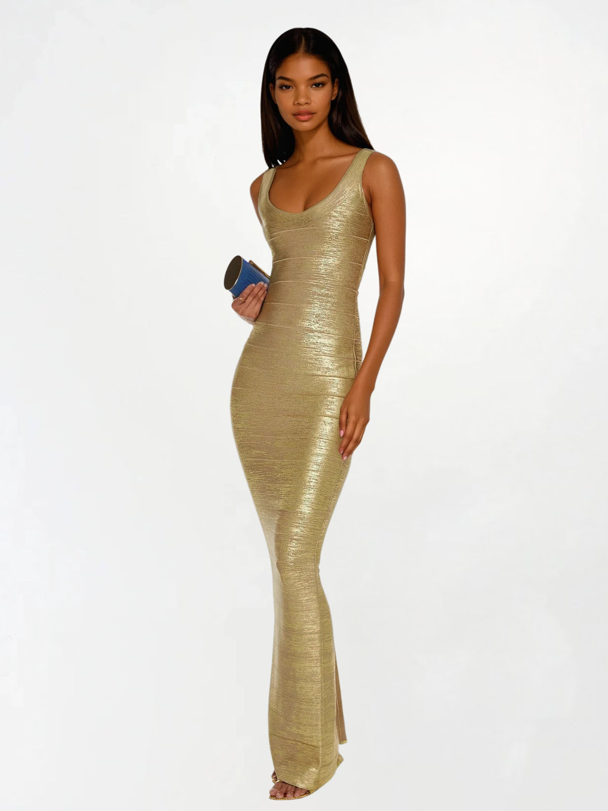 Ravixor U Neck Bandage Maxi Dress