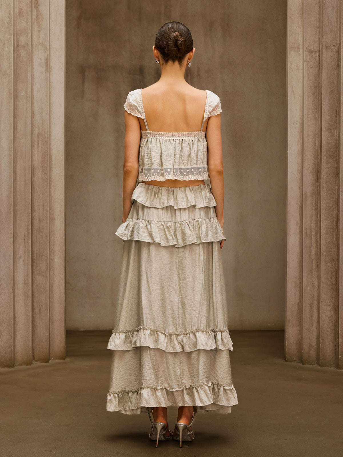 Relythic Ruffle Lace Skirt Set