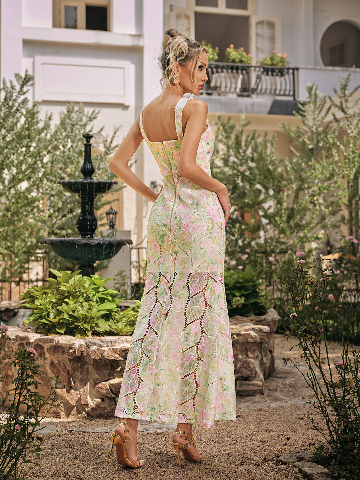 Rhun Floral Sequin Maxi Dress