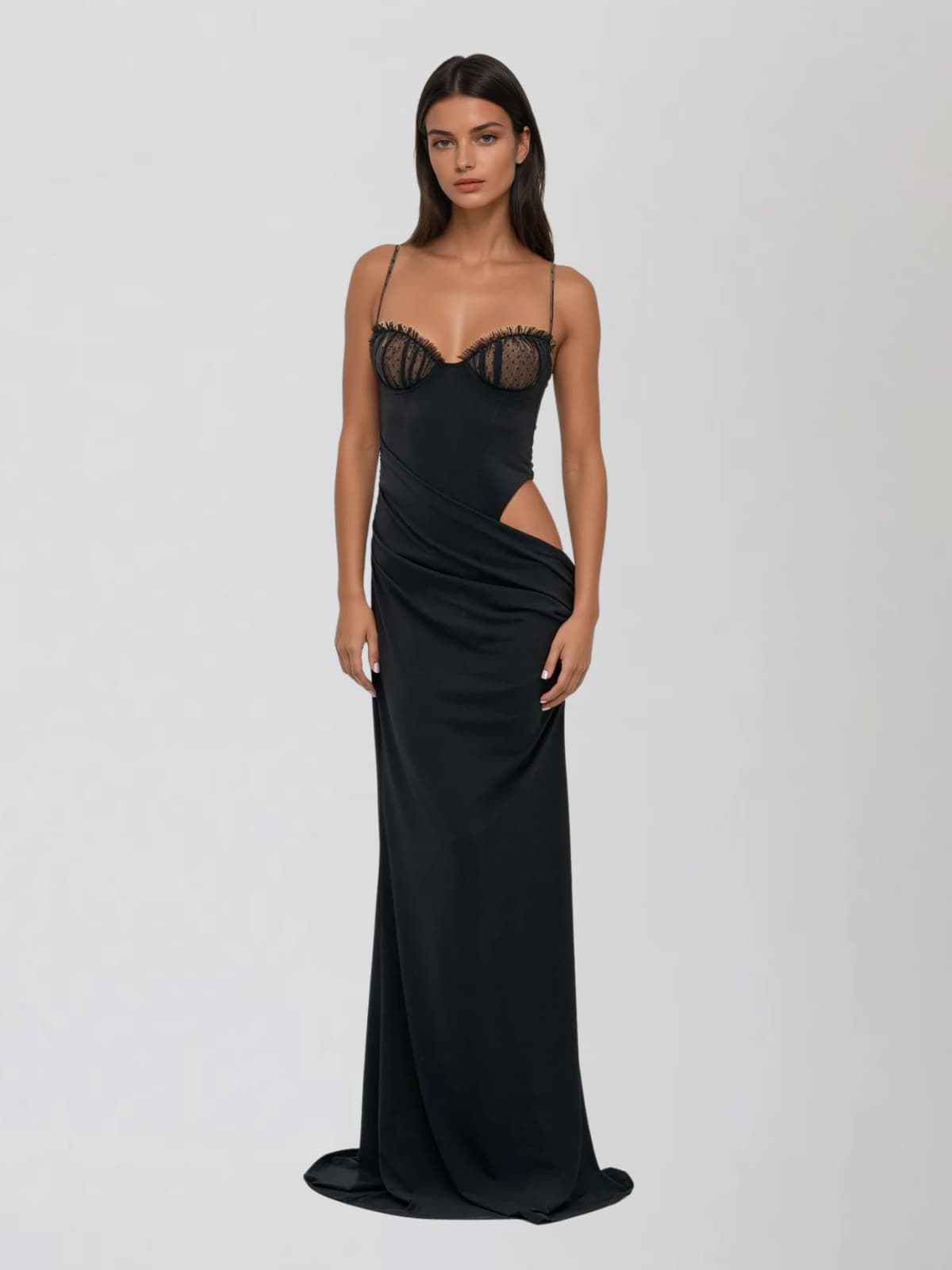 Rocheflux Spaghetti Cutout Maxi Dress
