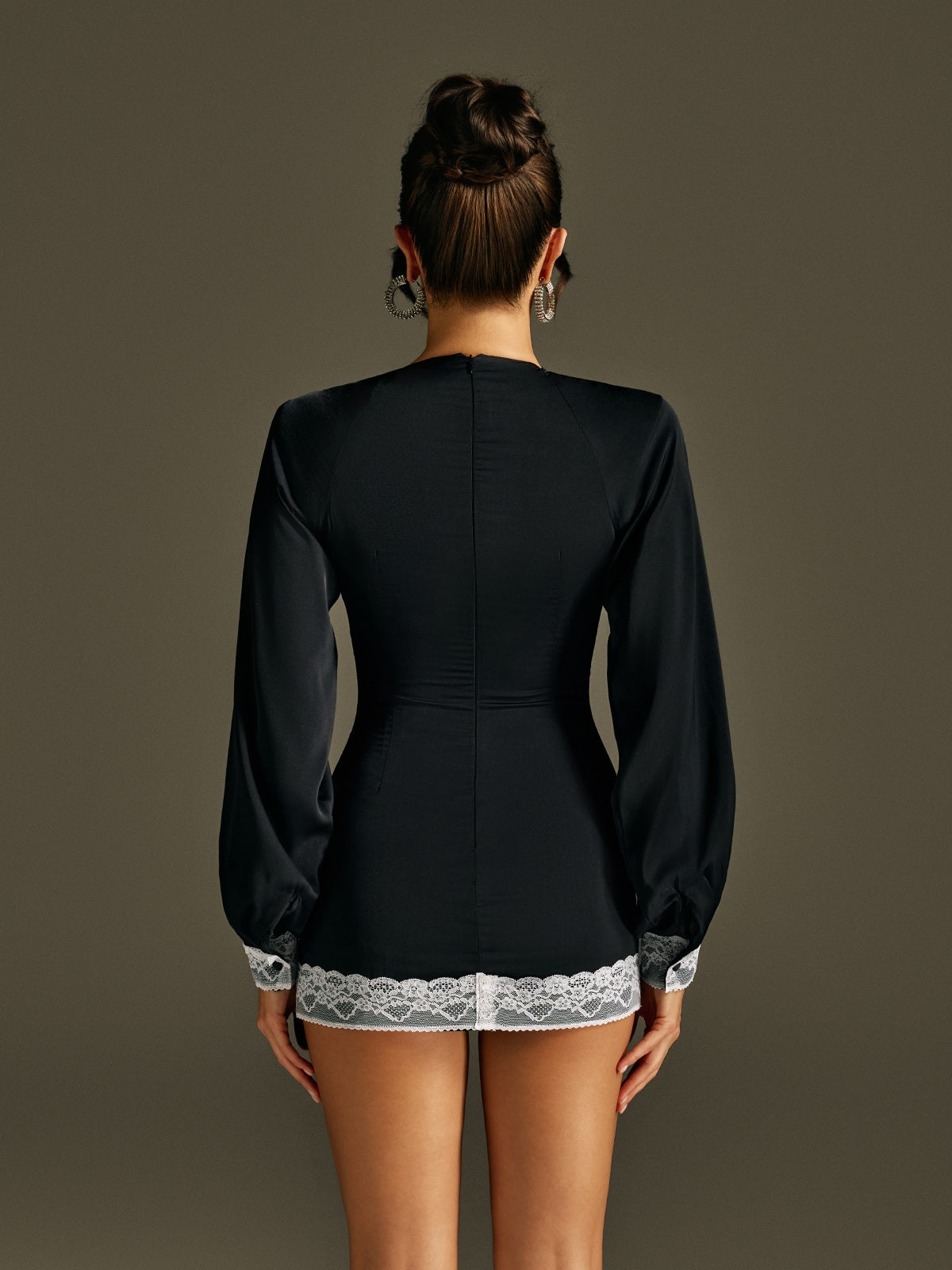 Romaine Long Sleeve Lace Mini Dress