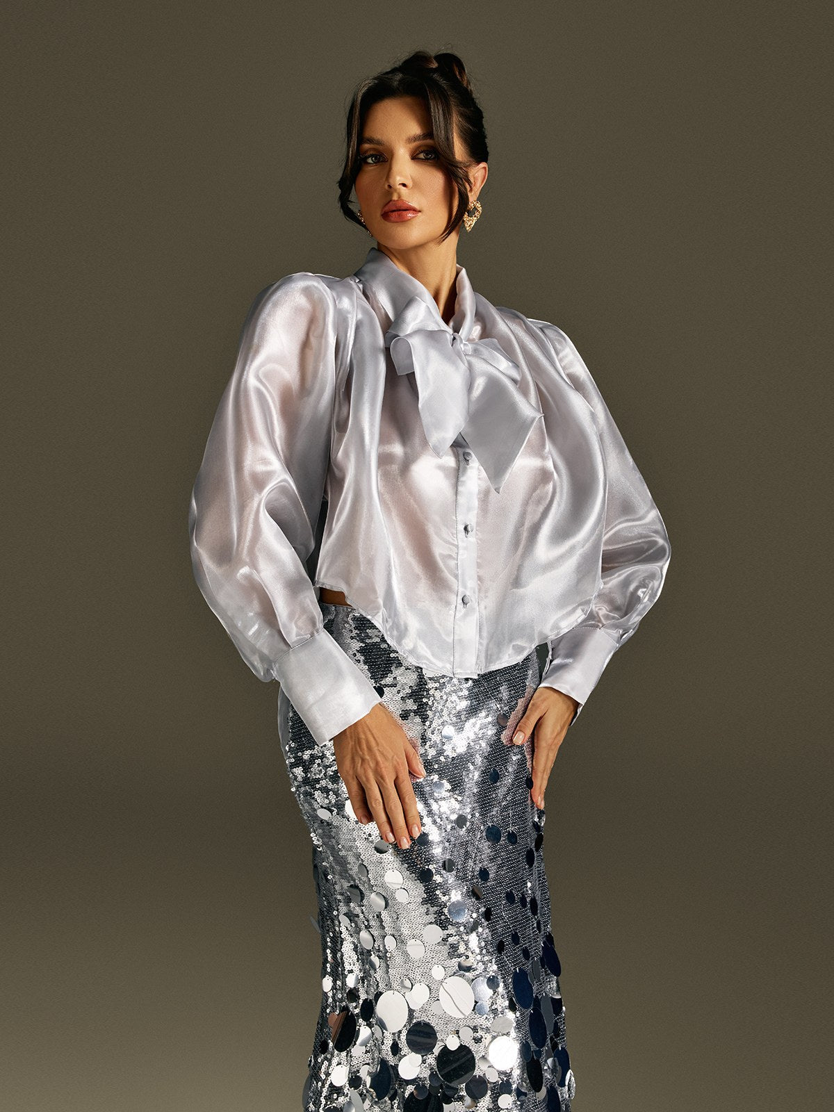 Ronica Bow Organza Top