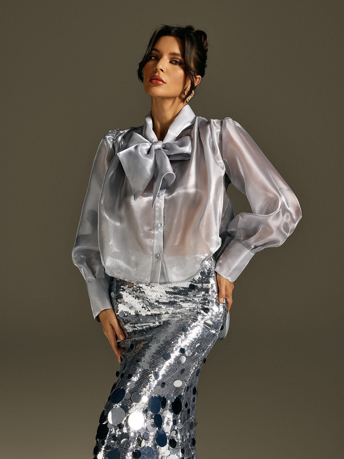 Ronica Bow Organza Top