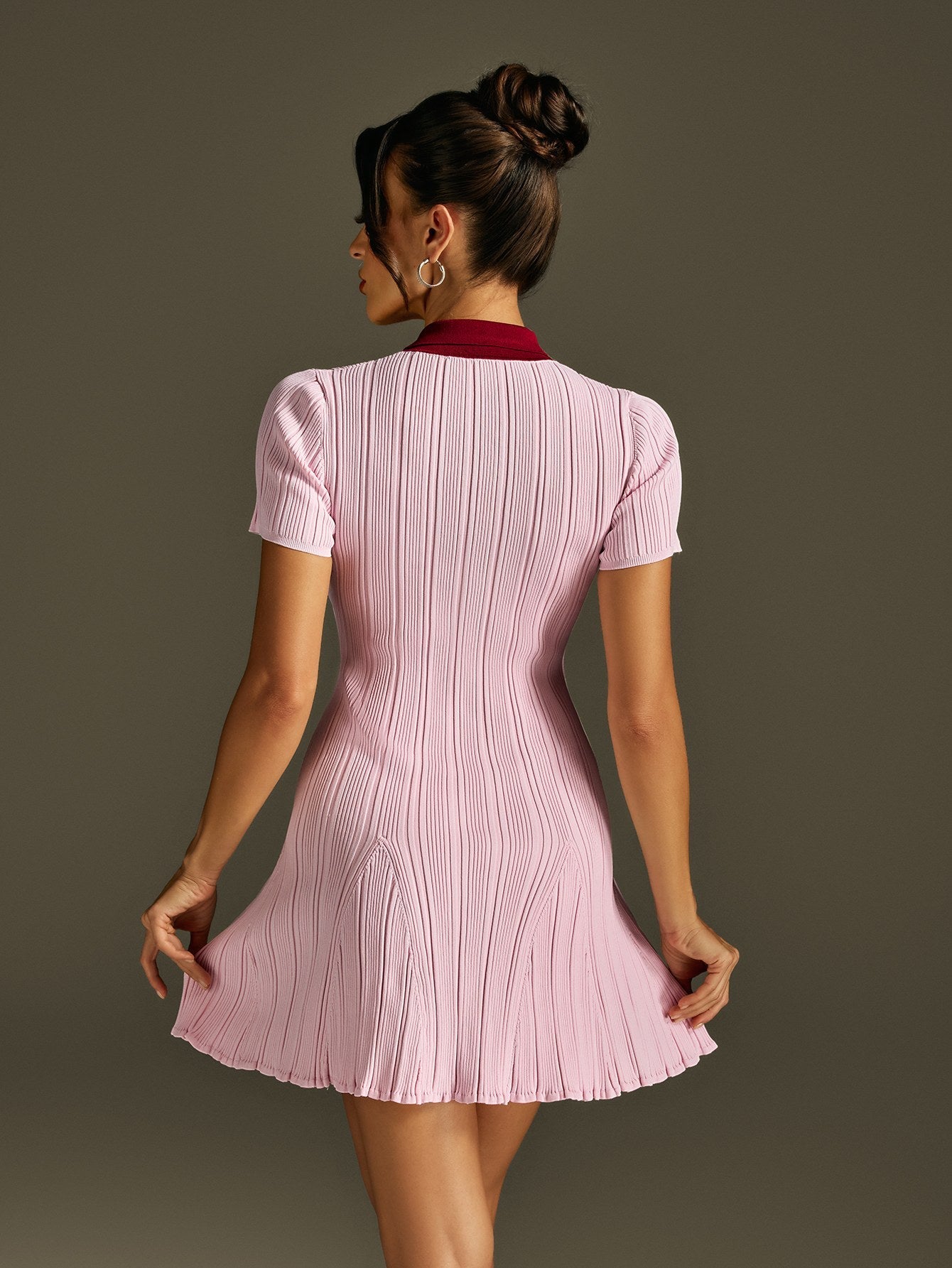 Rorah Collar Flare Mini Dress