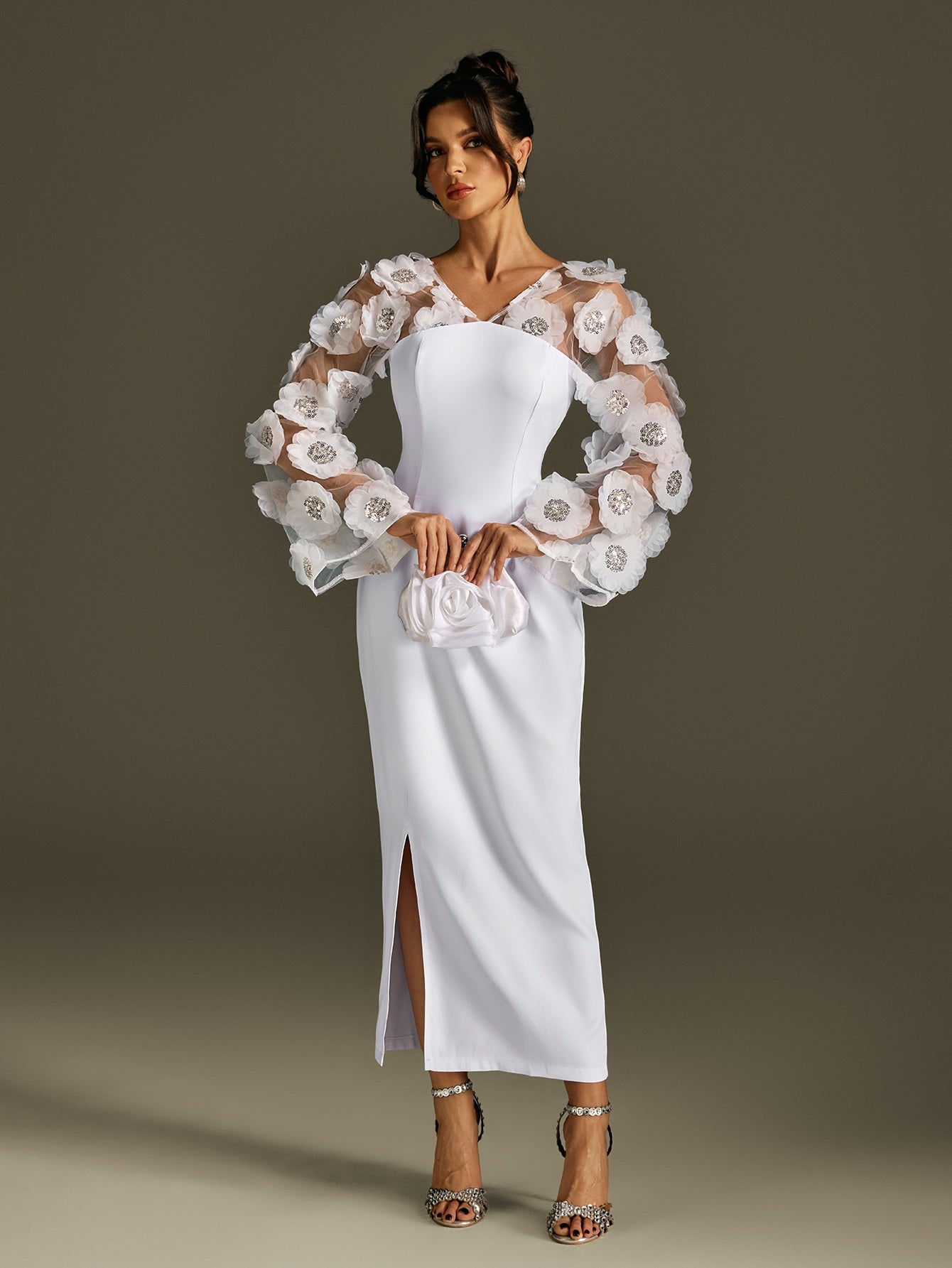 Rosaire Flower Sequin Maxi Dress