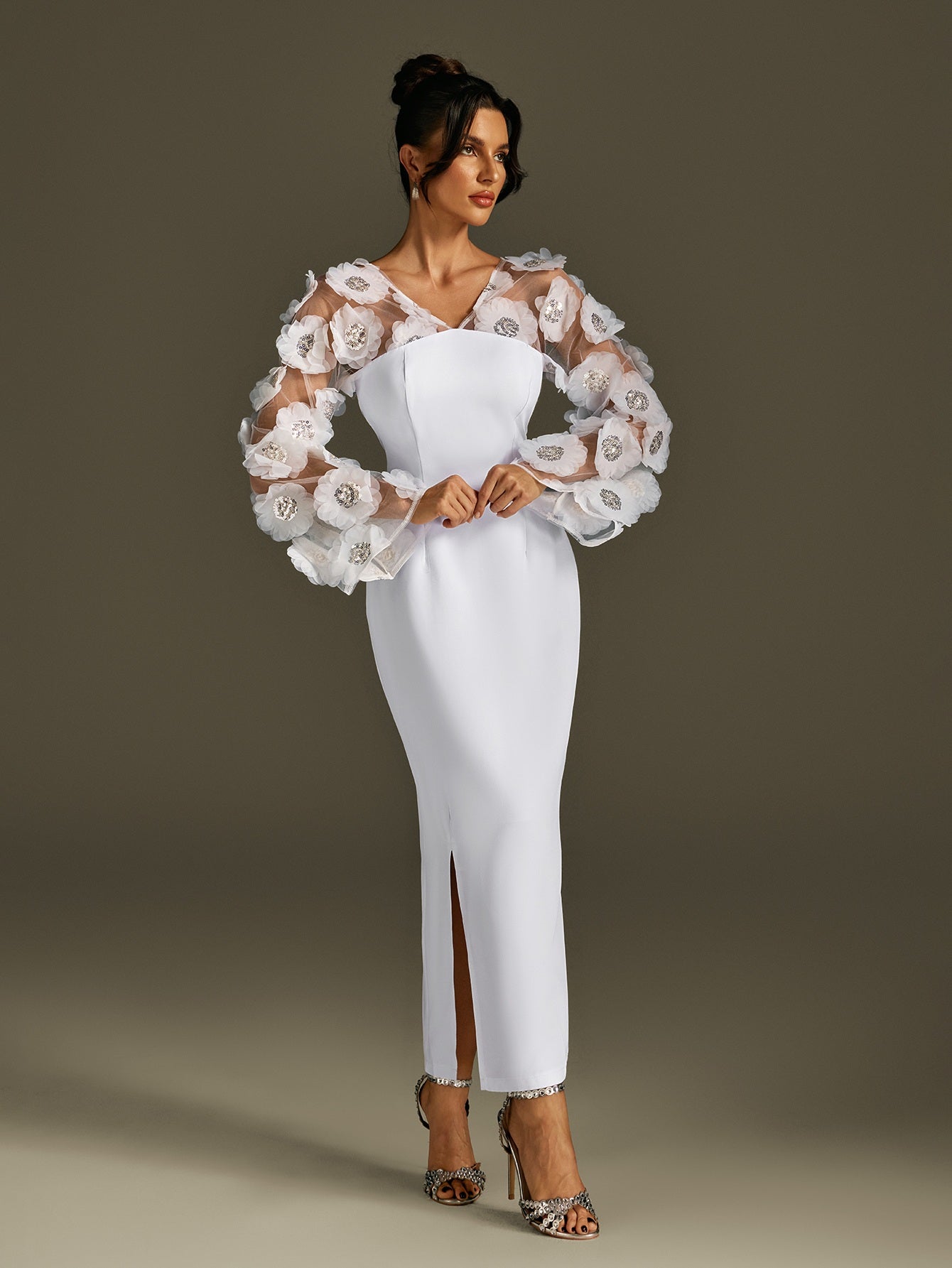 Rosaire Flower Sequin Maxi Dress