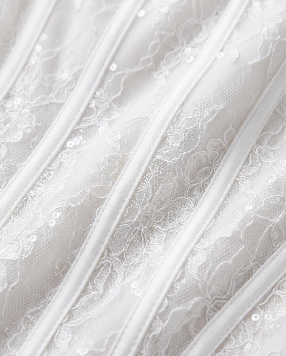 Rosalina Strapless Corset Lace Maxi Dress In White