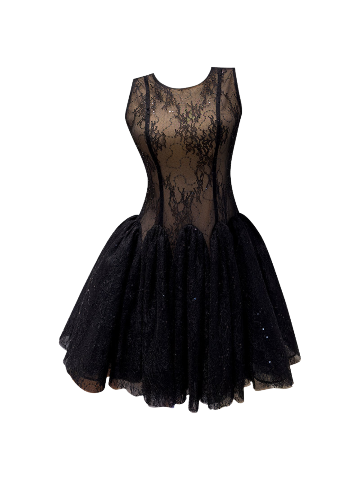 Rovik Sleeveless Lace Sequin Maxi Dress