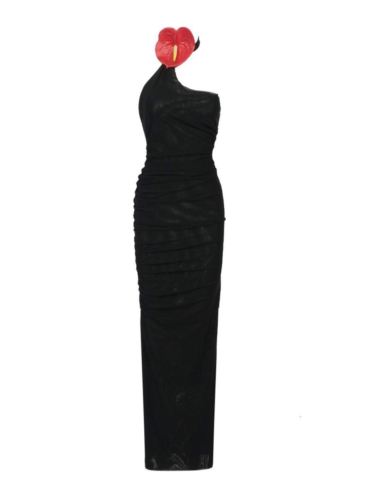 Ruby Halterneck Mesh Maxi Dress