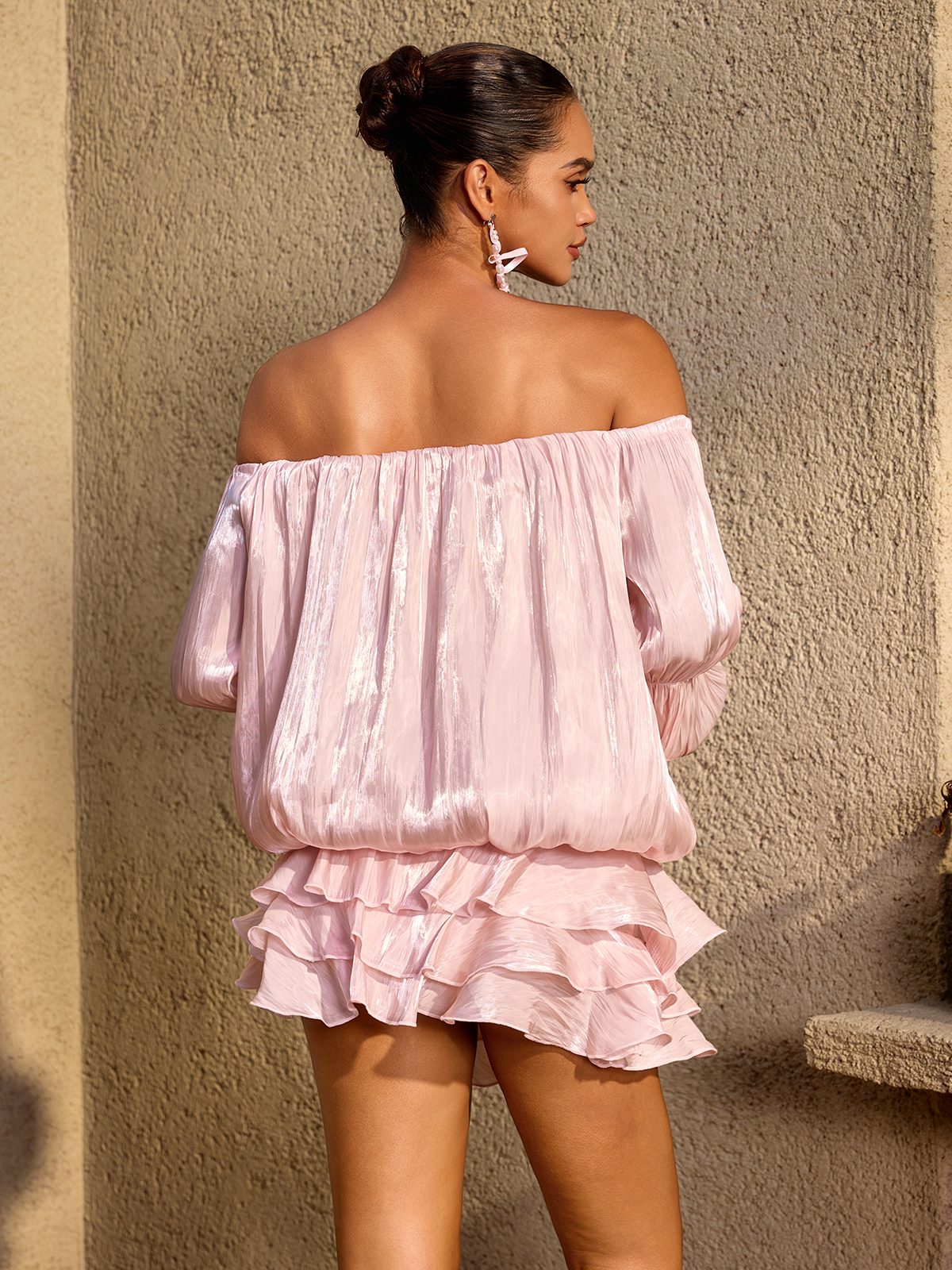 Ryndoric Off Shoulder Ruffle Mini Dress