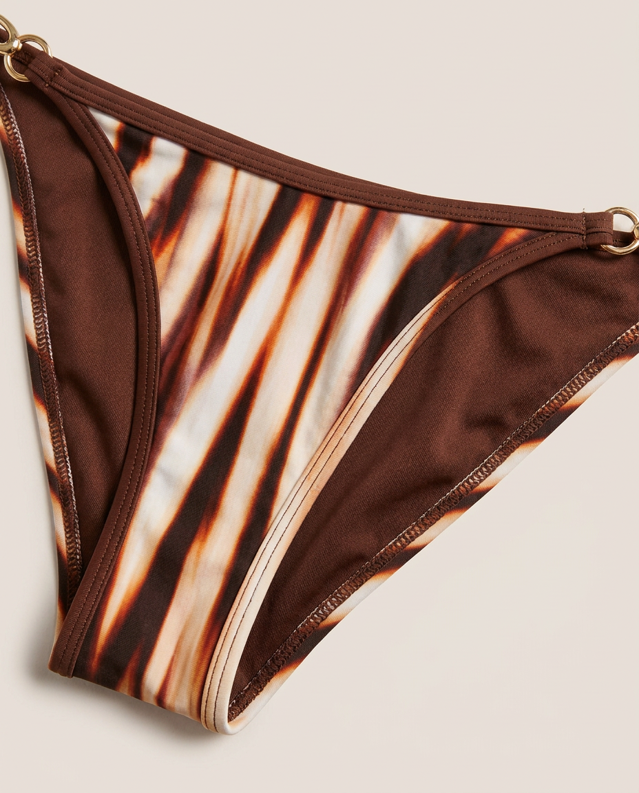 Solana Tie-Dye Halter Bikini Bottoms In Brown