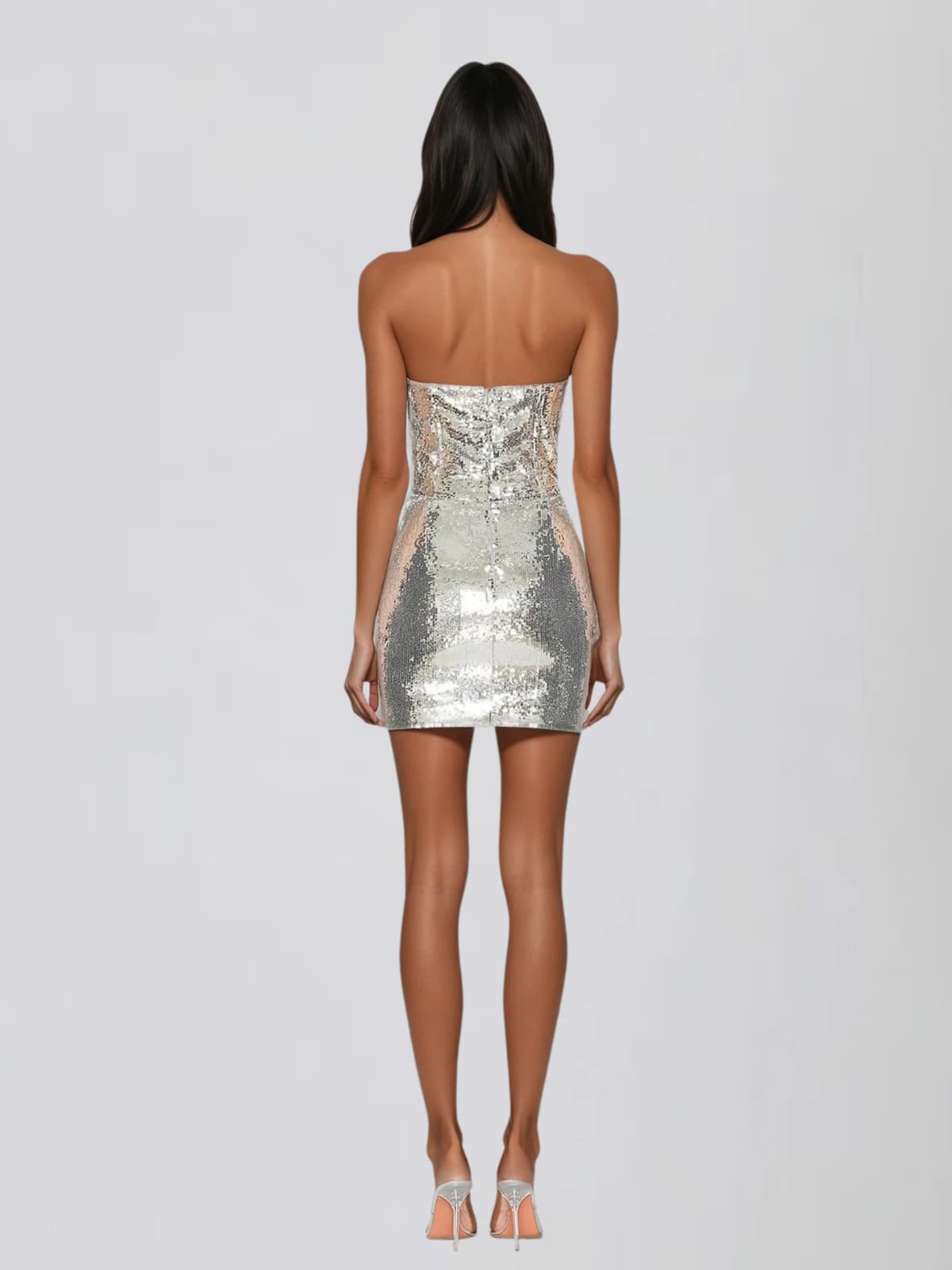 Sorev Strapless Sequin Mini Dress