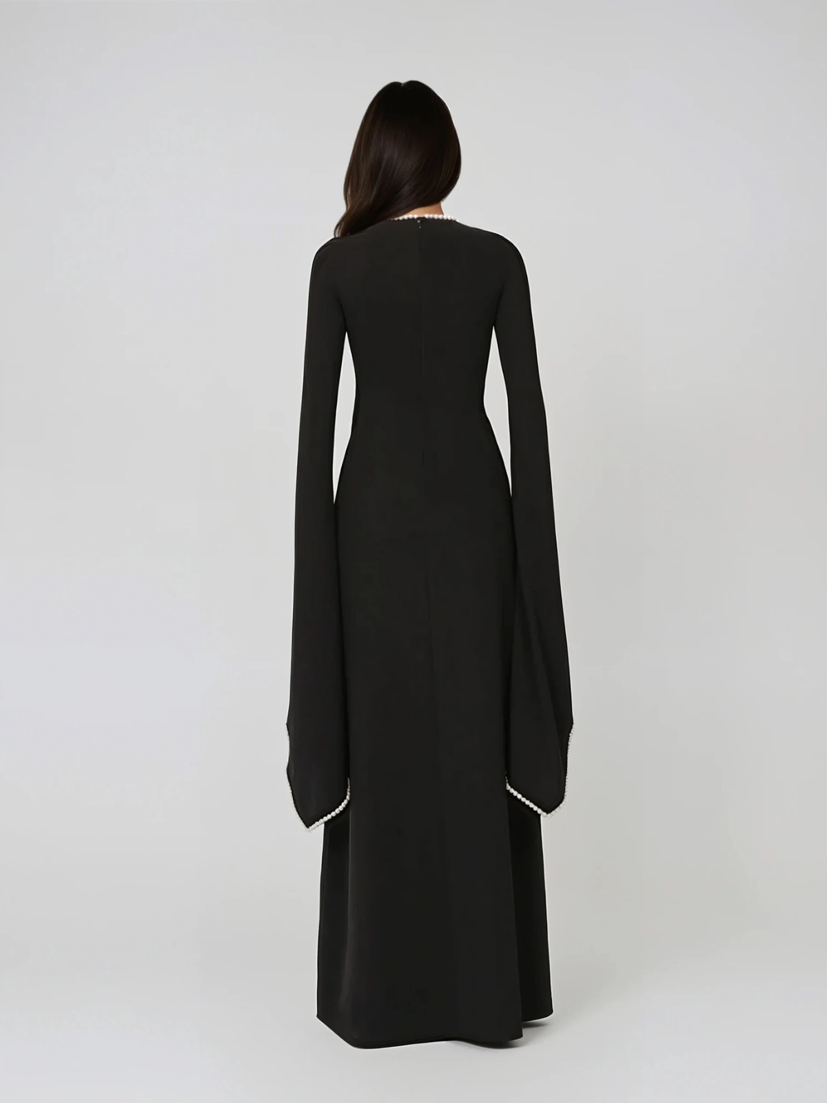 Sovyn Bell Sleeve Pearl Maxi Dress