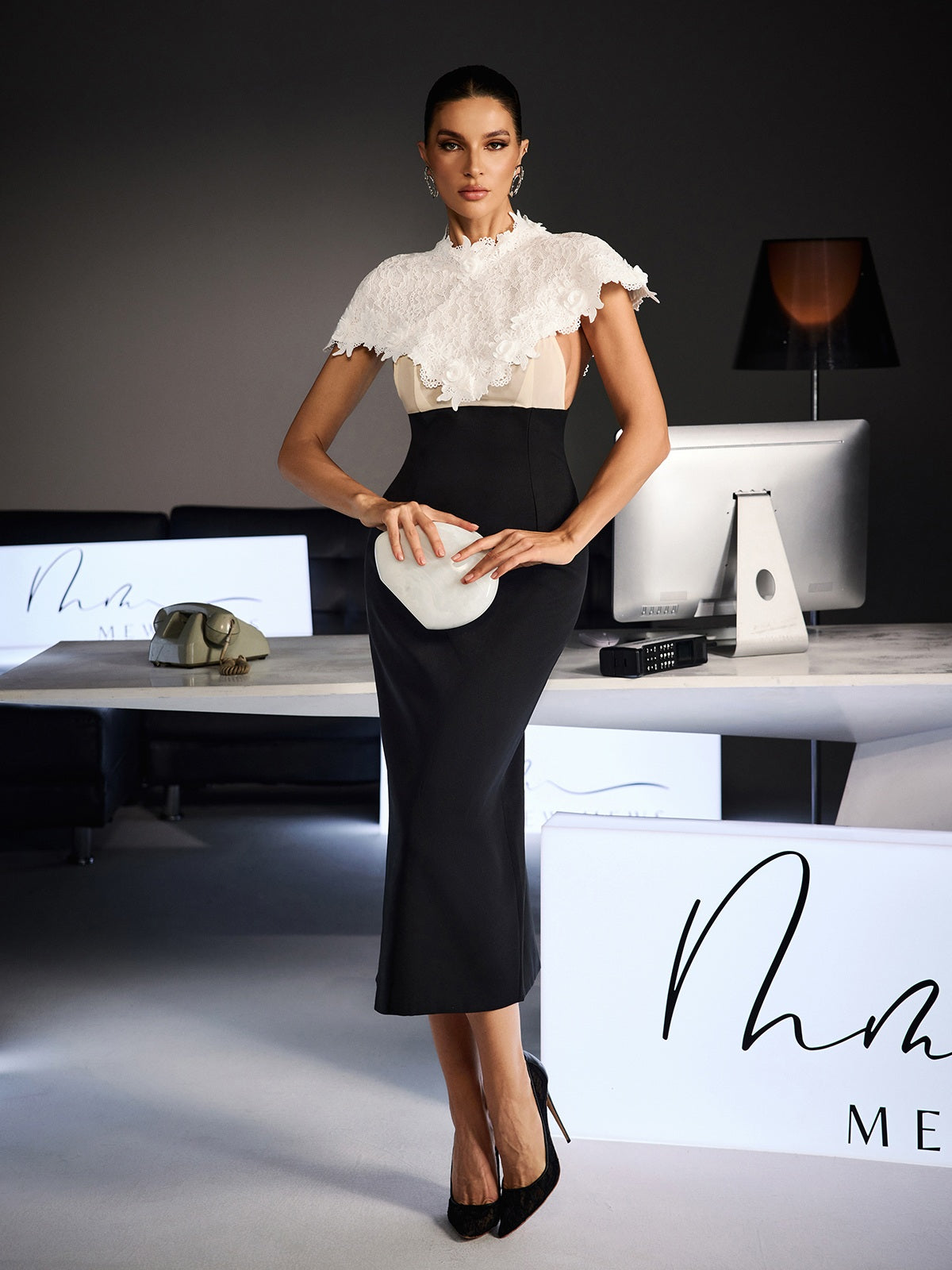 Stellara Shawl Lace Skirt Set