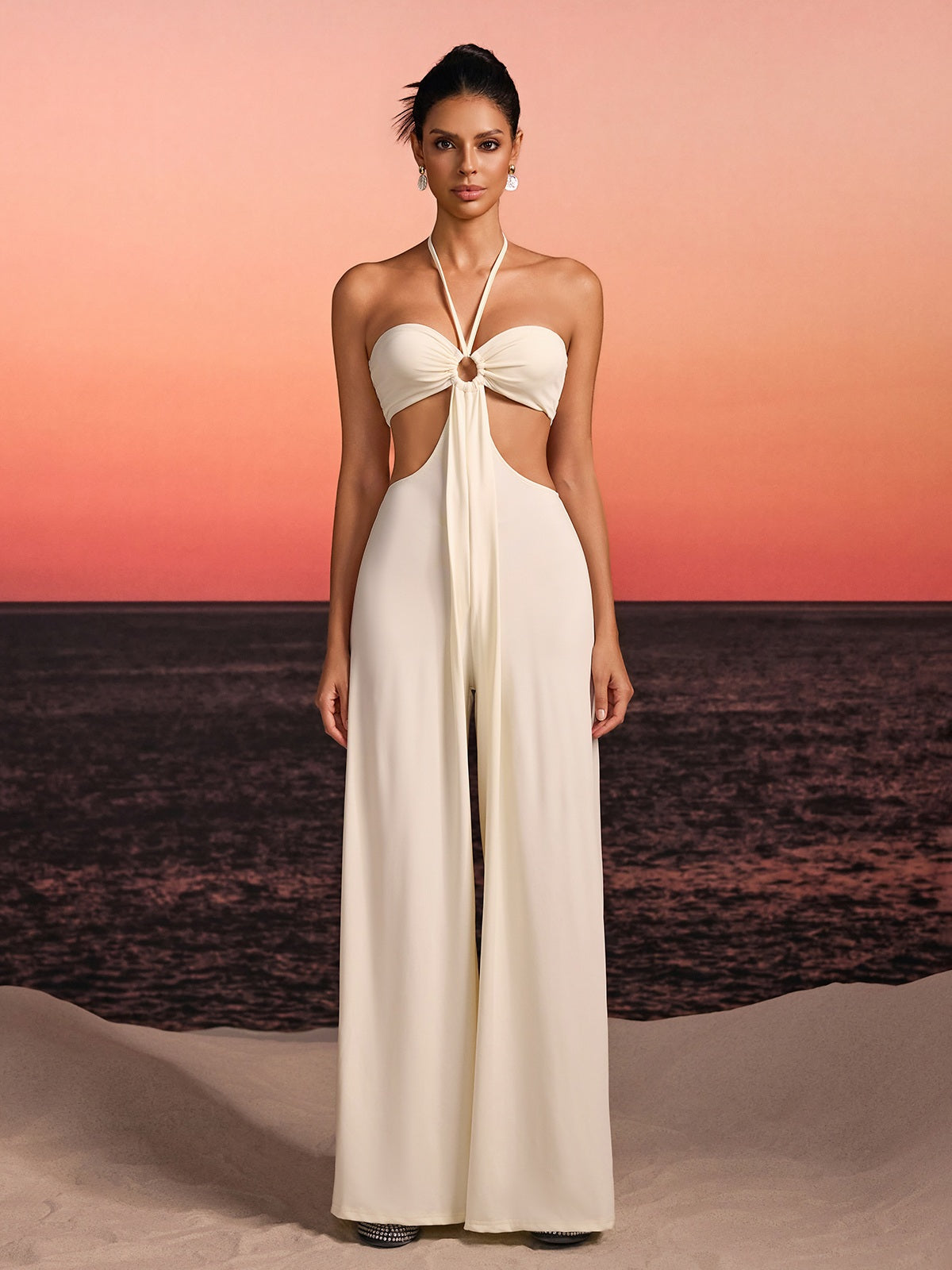 Tareth Halterneck Cutout Jumpsuit