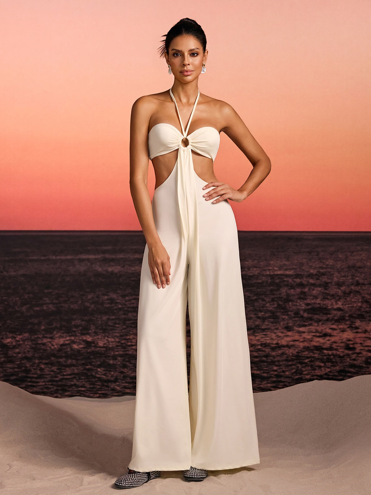 Tareth Halterneck Cutout Jumpsuit