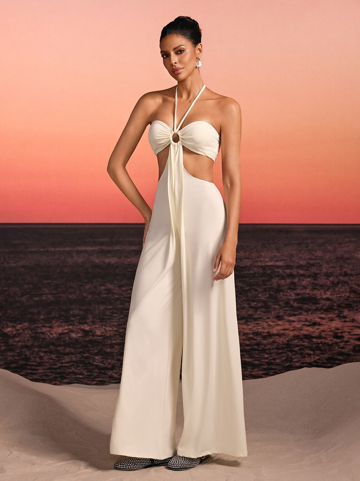 Tareth Halterneck Cutout Jumpsuit
