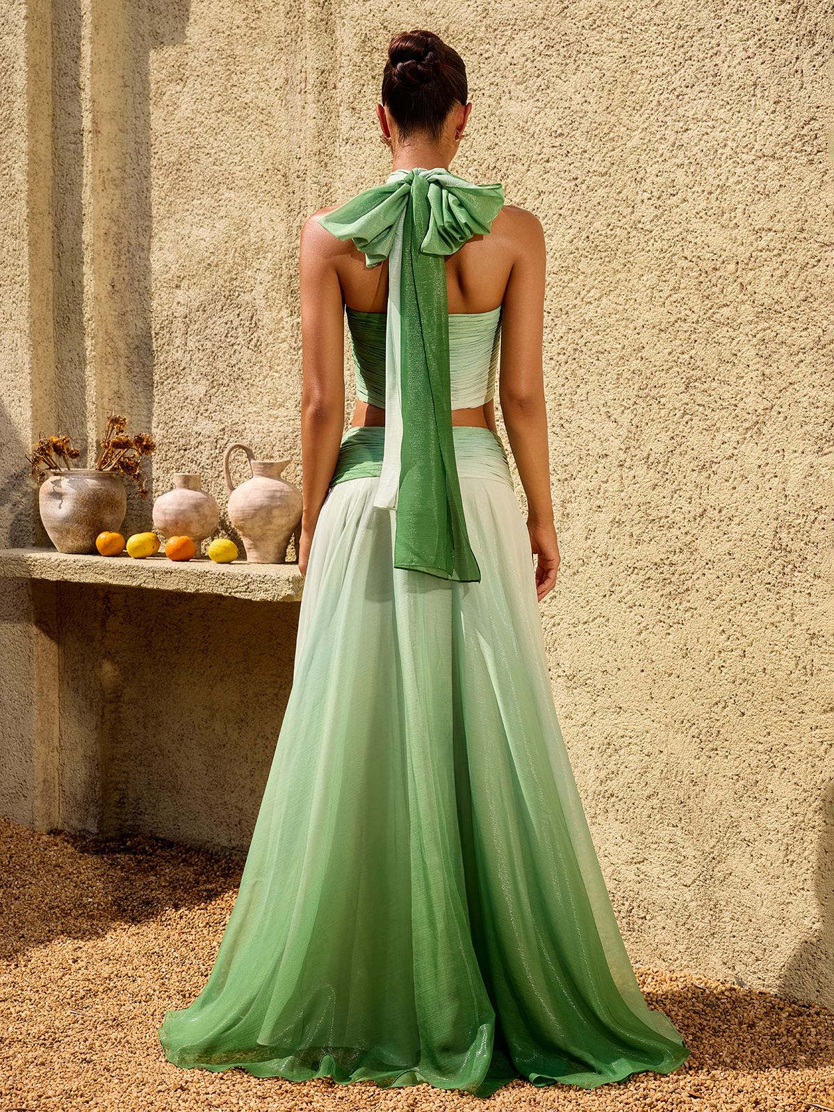 Tarex Halterneck Ombre Skirt Set
