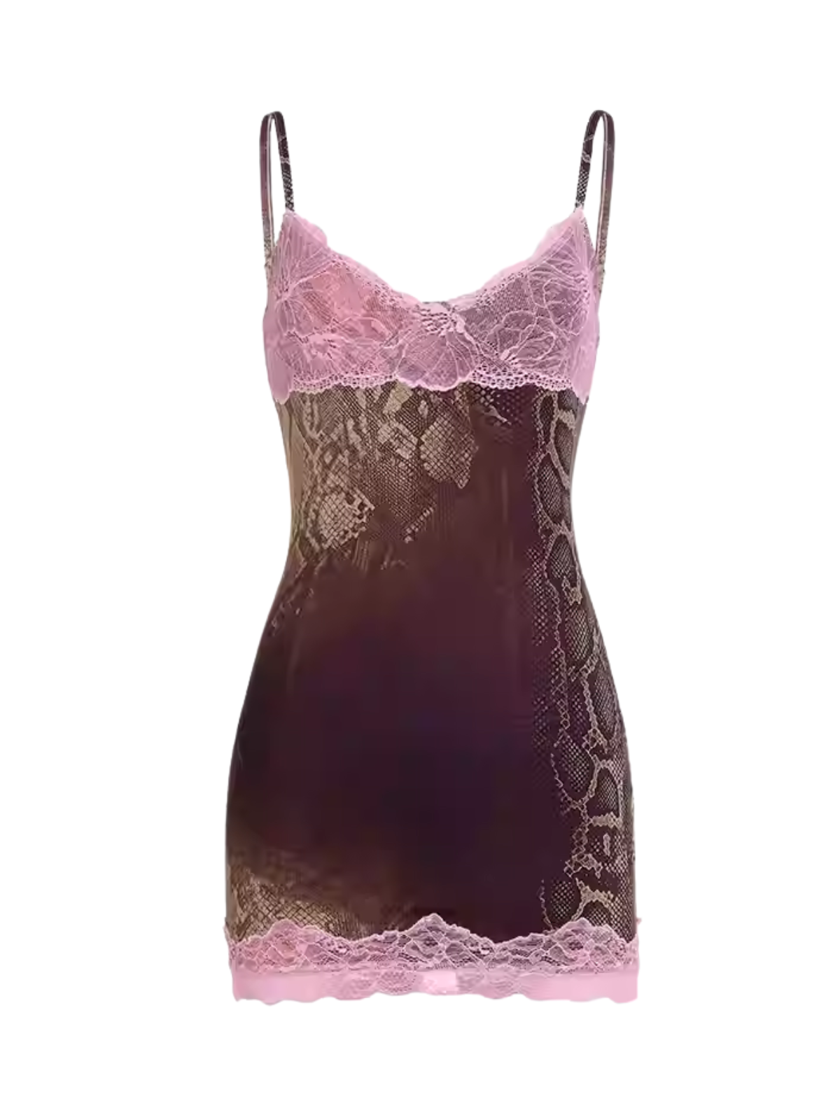 Tarnel Spaghetti Snake Lace Mini Dress