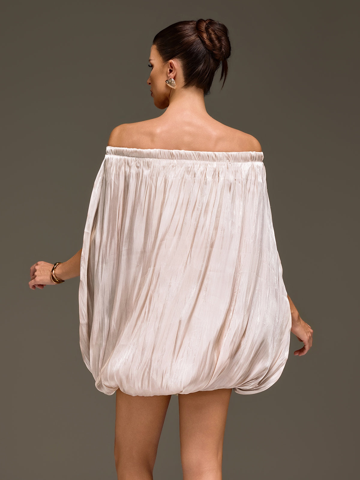 Teryx Off Shoulder Ruched Mini Dress
