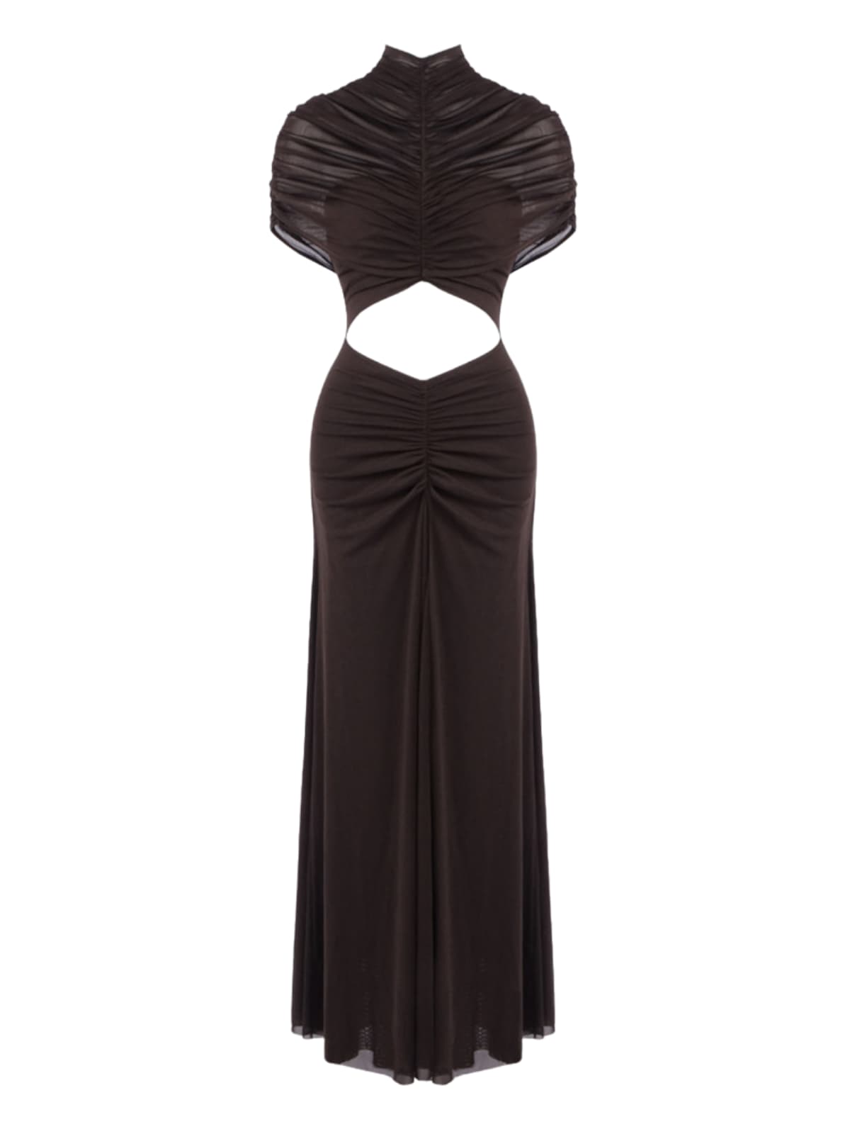 Tidallock Cape Ruched Cutout Maxi Dress