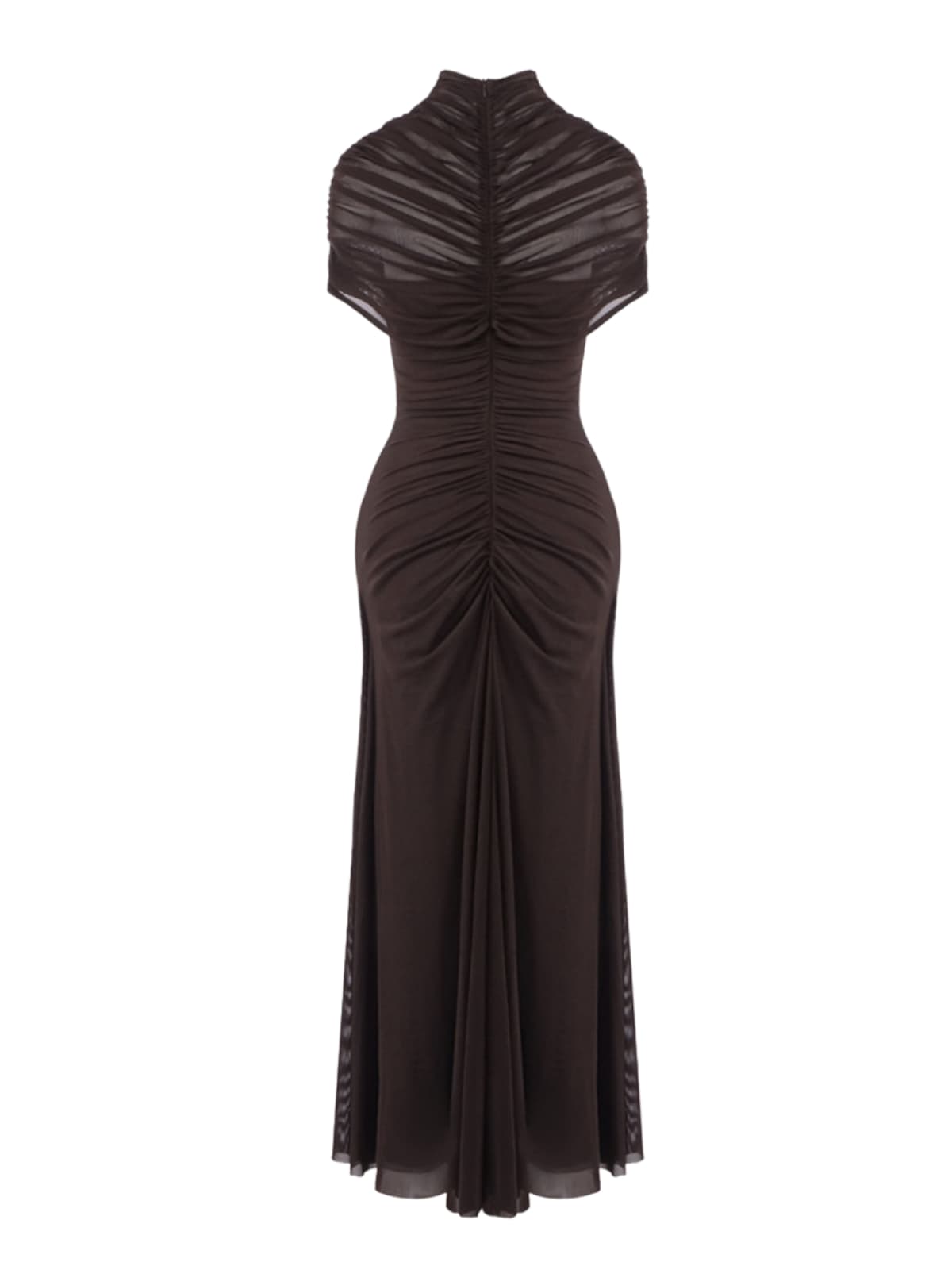Tidallock Cape Ruched Cutout Maxi Dress