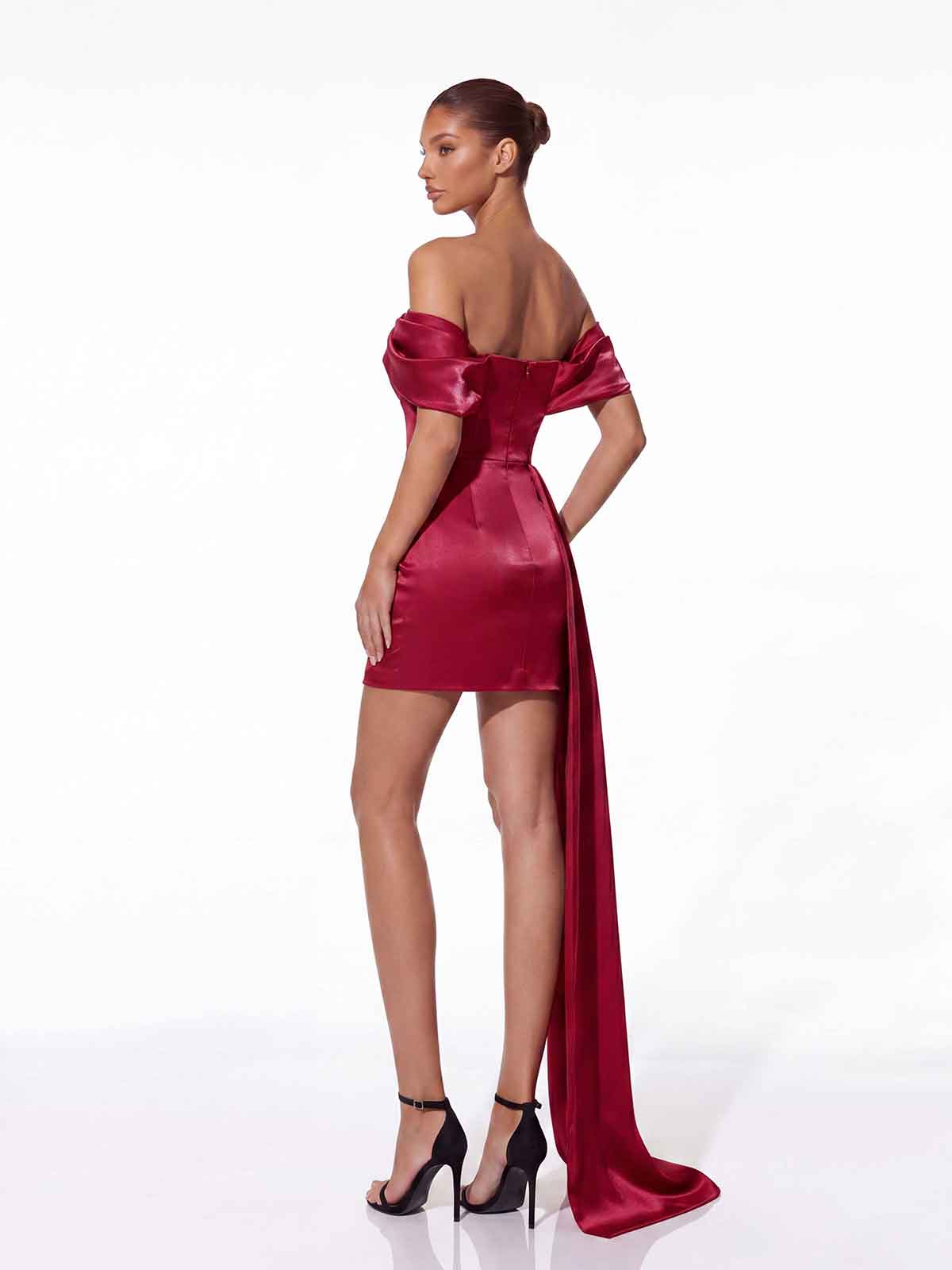Torex Liquid Aqua Satin Mini Dress