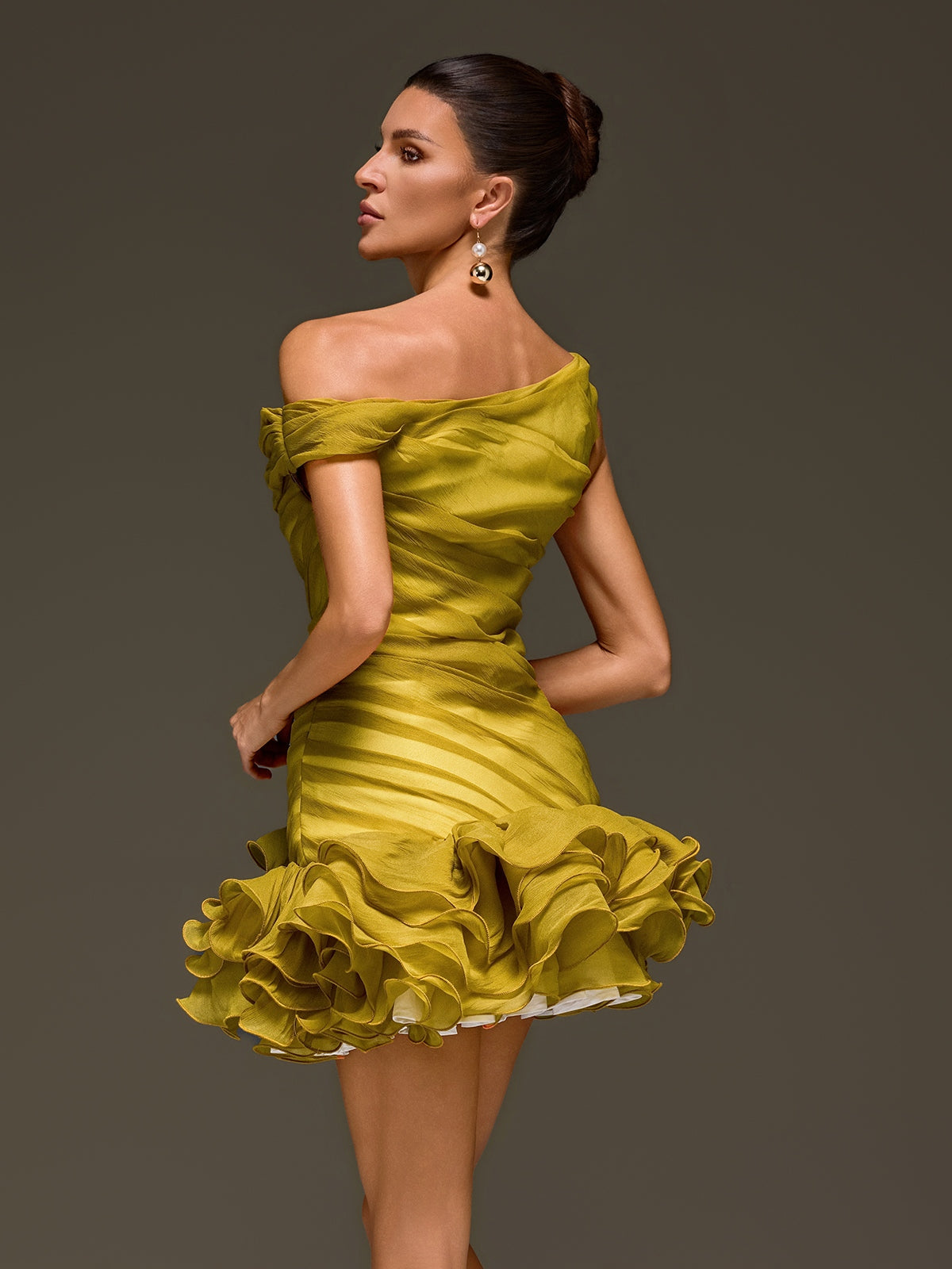 Toryrin One Shoulder Ruffle Mini Dress