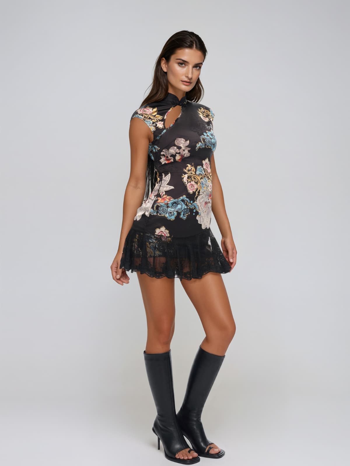 Tyveris Floral Lace Mini Dress
