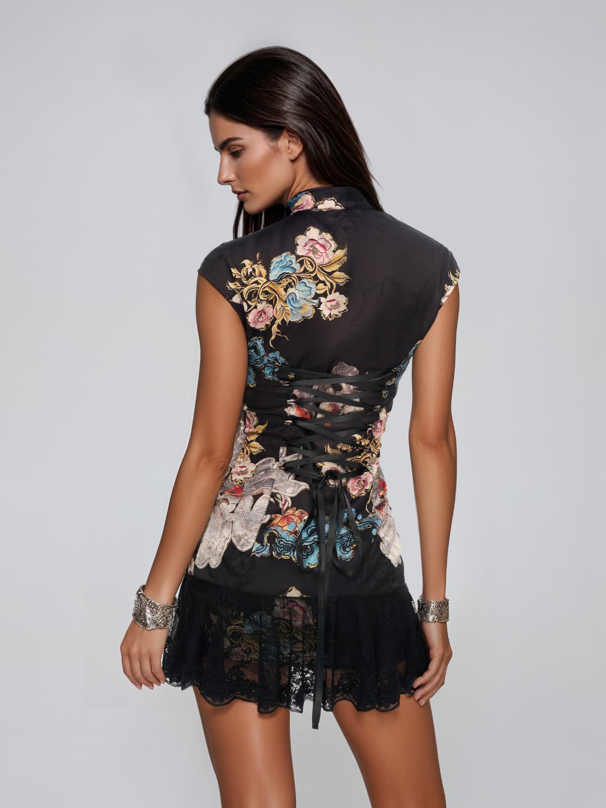 Tyveris Floral Lace Mini Dress