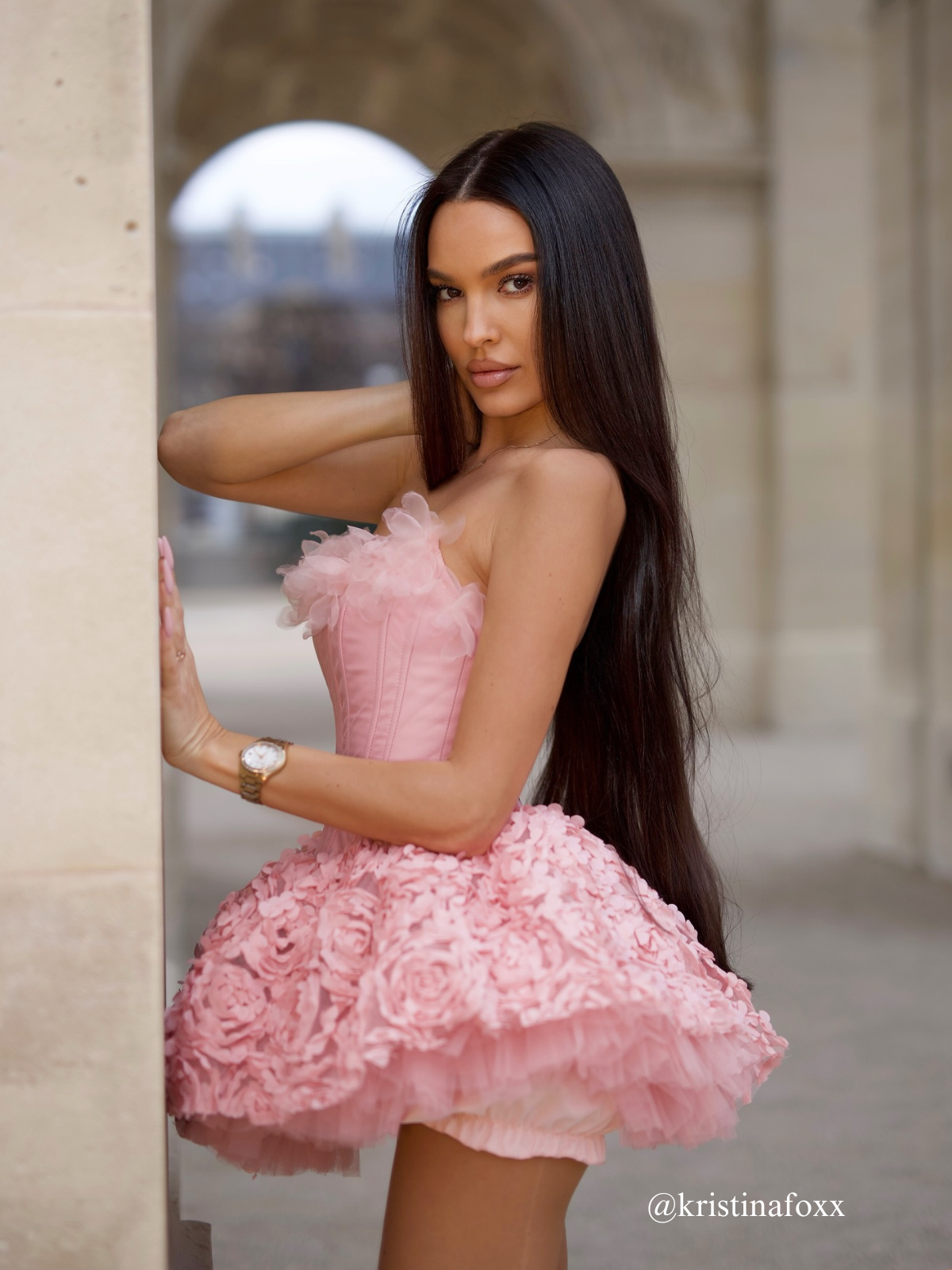 Ulthar Strapless Flower Mini Dress