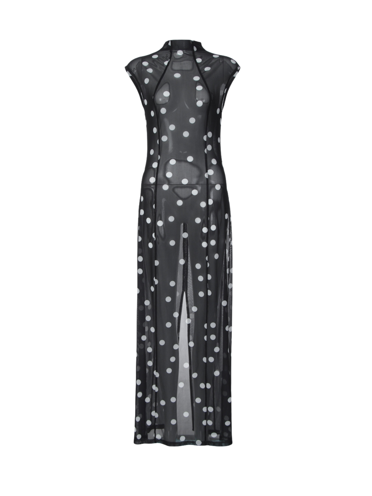Uraelyth Sleeveless Dot Maxi Dress