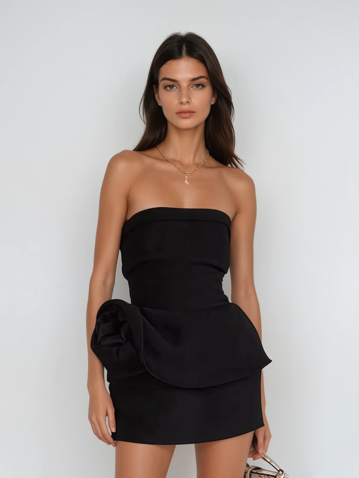 Uxvila Strapless Flower Mini Dress