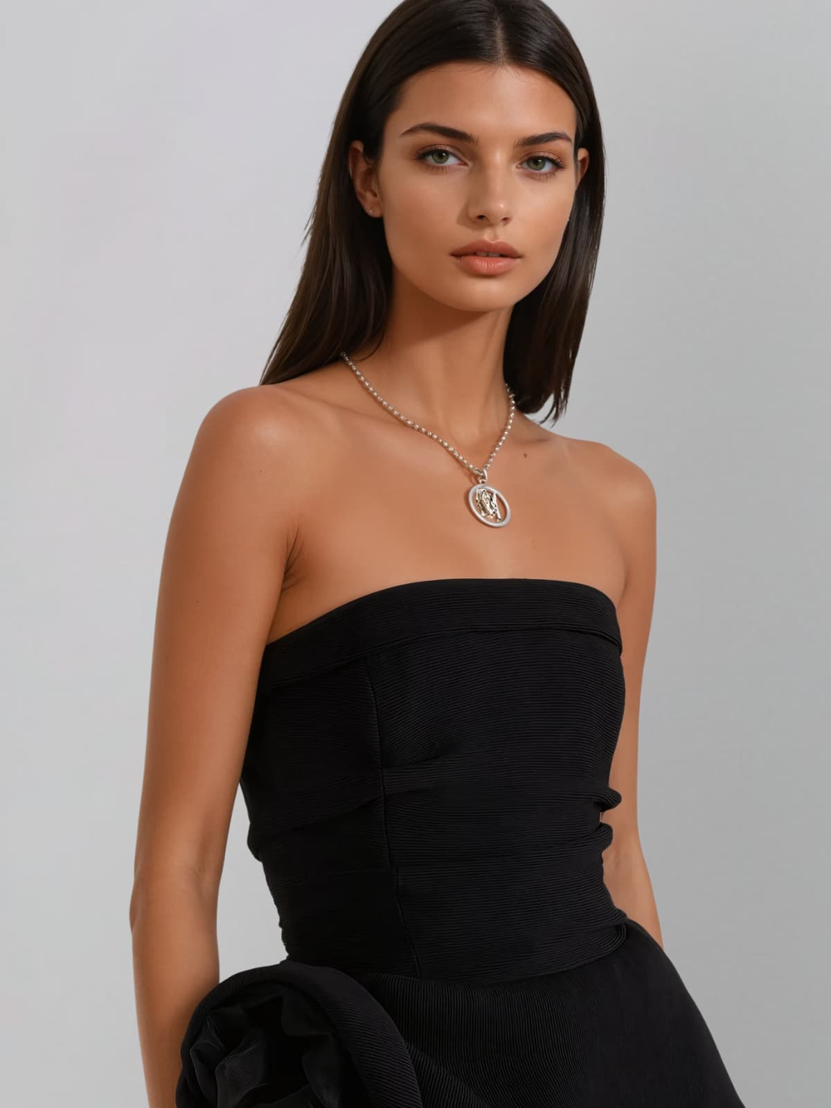 Uxvila Strapless Flower Mini Dress