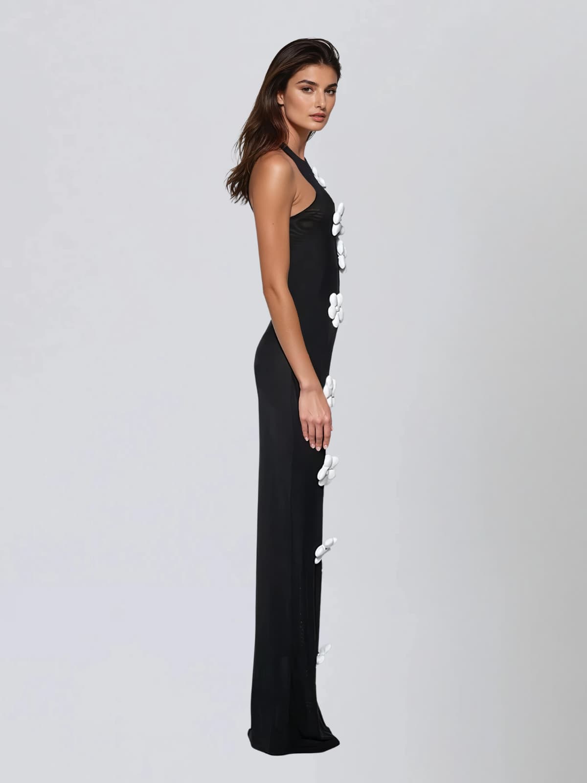 Vaelox Halterneck Flower Maxi Dress