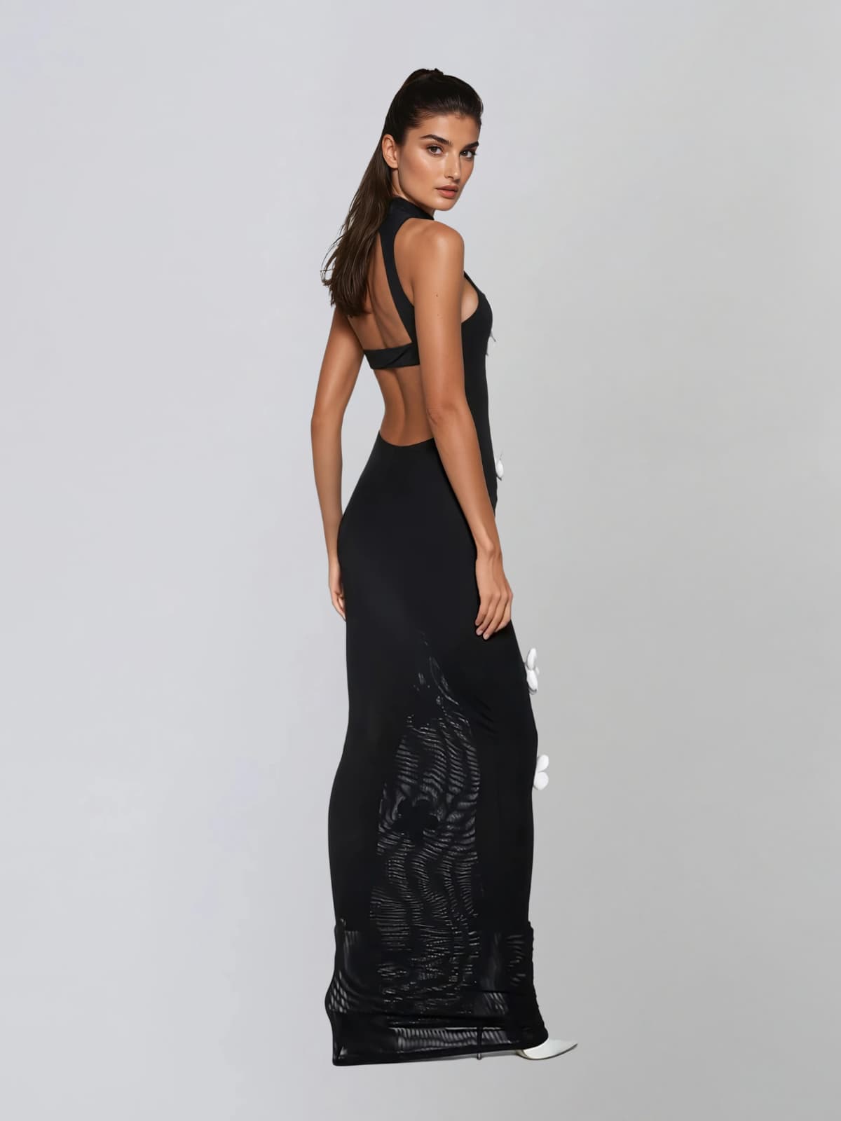 Vaelox Halterneck Flower Maxi Dress