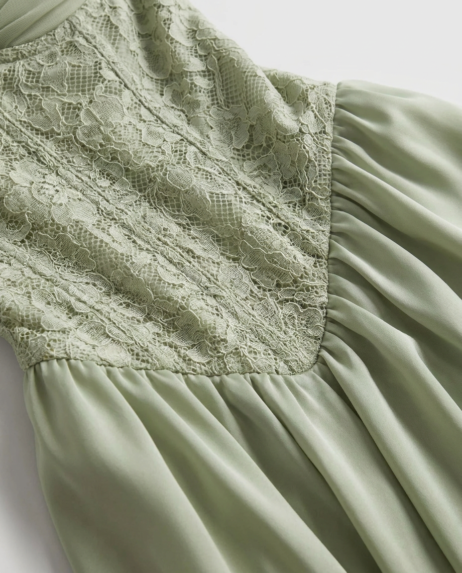 Celestina Halterneck Lace Maxi Dress In Green