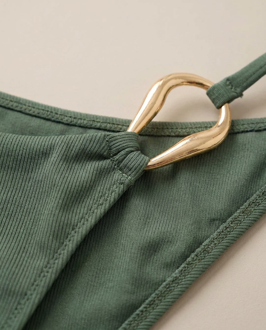 Valentina Push-Up Bikini Bottoms In Army Green