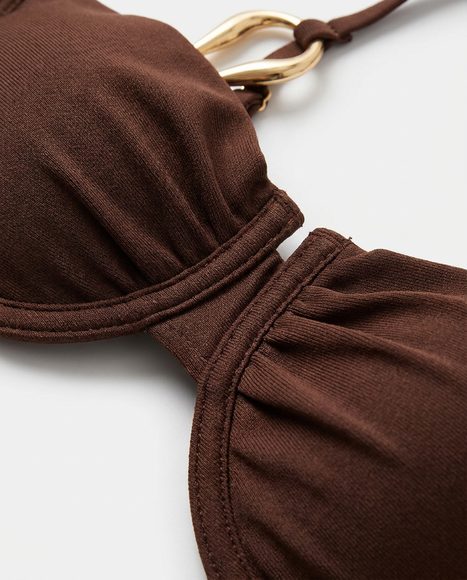 Valentina Push-Up Bikini Top In Brown